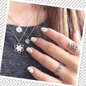 3 layer lotus flower necklace